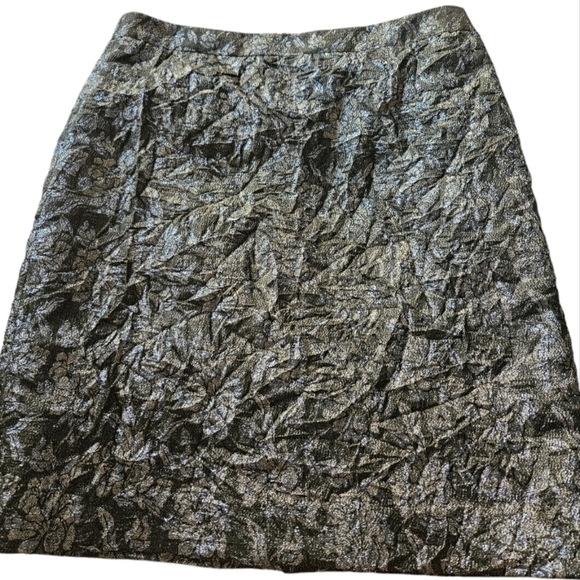 J.Crew Jacquard Metallic Floral Crinke Skirt - Picture 7 of 8